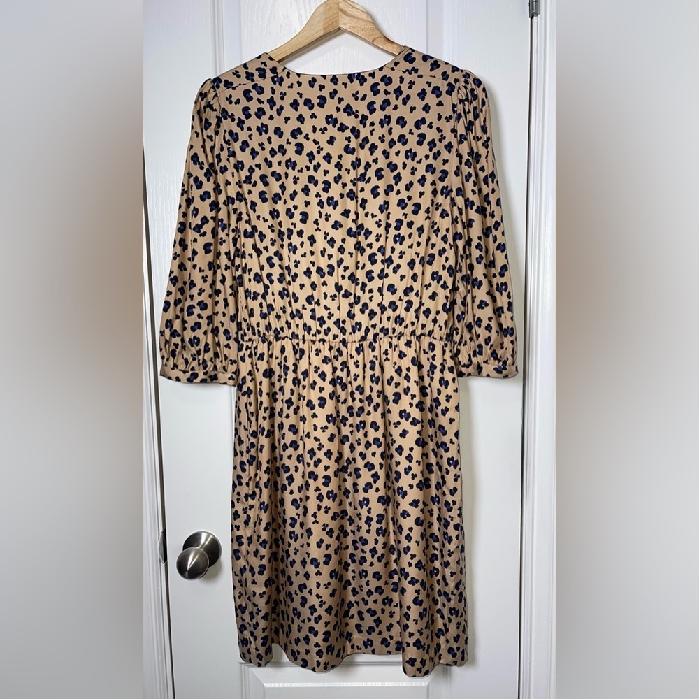 REBECCA TAYLOR Cheetah-Print Blouson Silk Dress NWT Size 6 - Picture 8 of 12